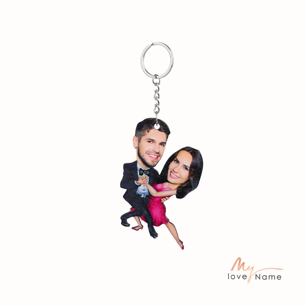 Custom Photo Couple Keychain