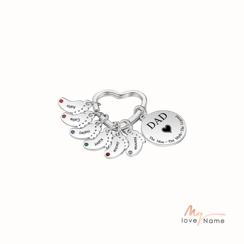 Custom Stainless Steel keychain with Baby Feet Charm