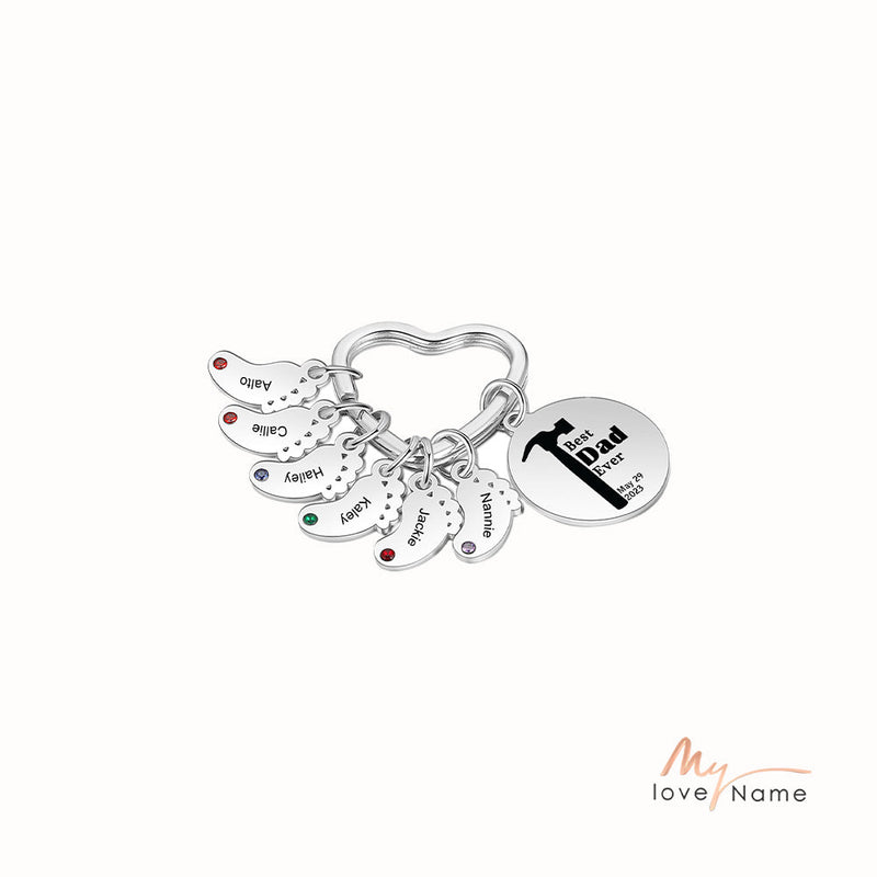 Custom Stainless Steel Keychain with Baby Feet