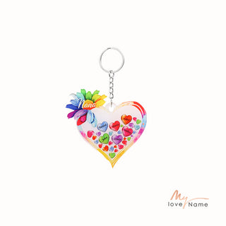 Christmas Decoration Custom Name Heart Keychain