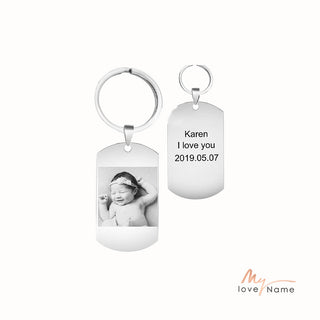 Custom Stainless Steel Photo Keychain