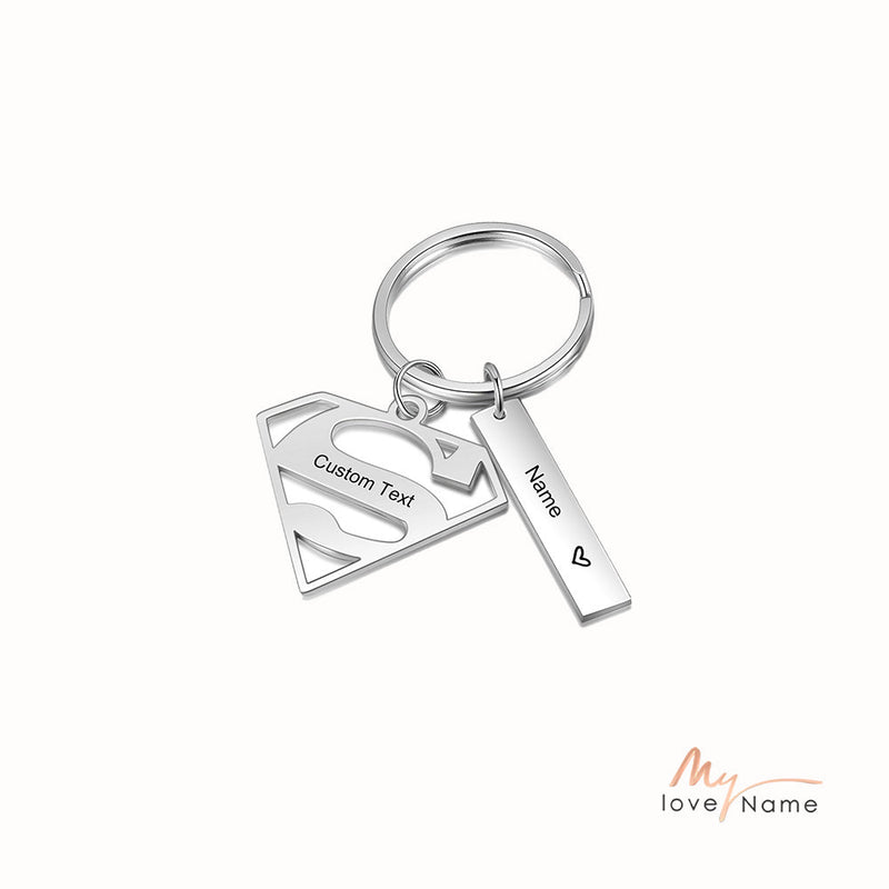 Personalized Diamond Stainless Steel Keychain