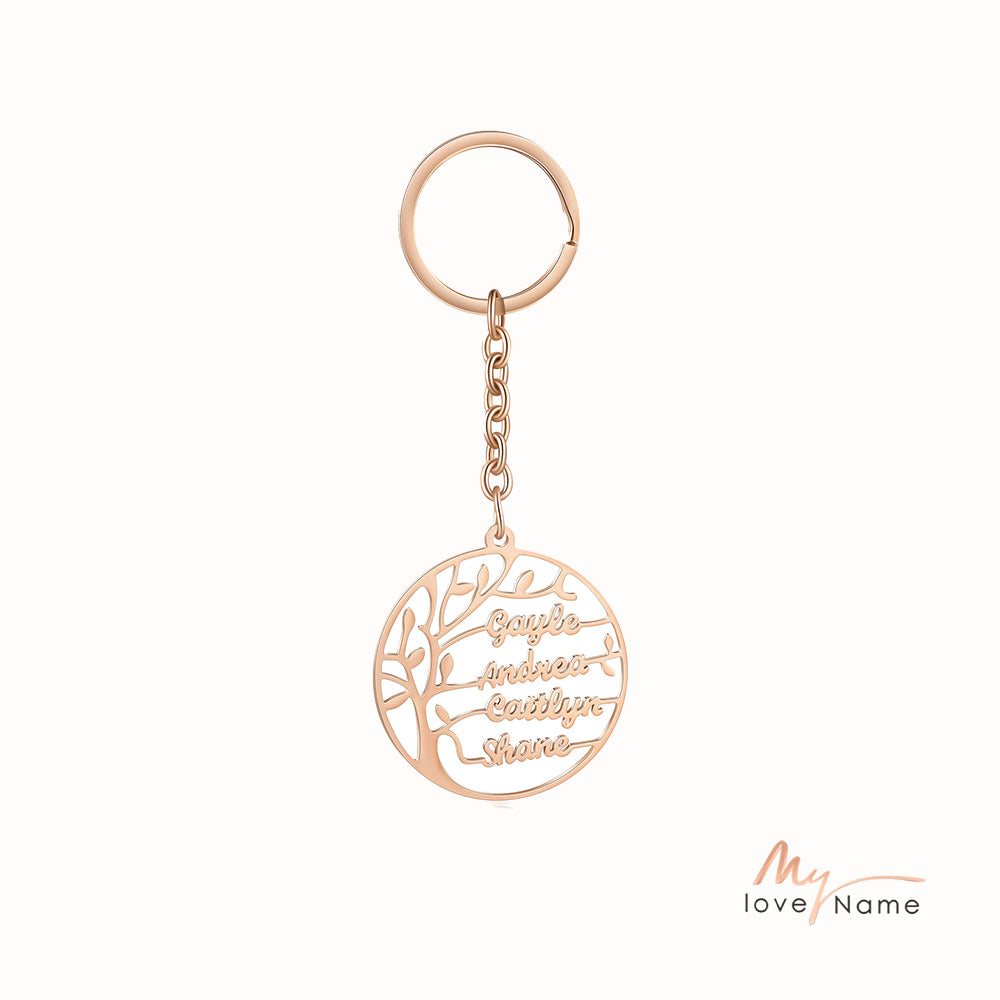 Custom Family Tree Keychain