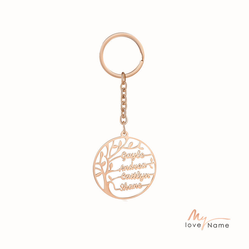 Custom Family Tree Keychain