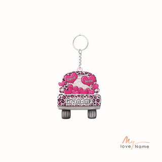 Christmas Decoration Custom Name Car Heart Keychain