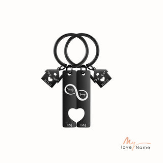 Custom Name Eight Shaped Combination Couple Keychain