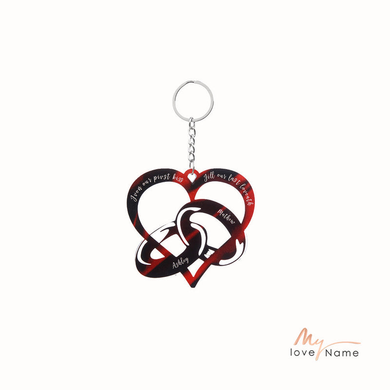 Christmas Decoration Custom Acrylic Heart Keychain