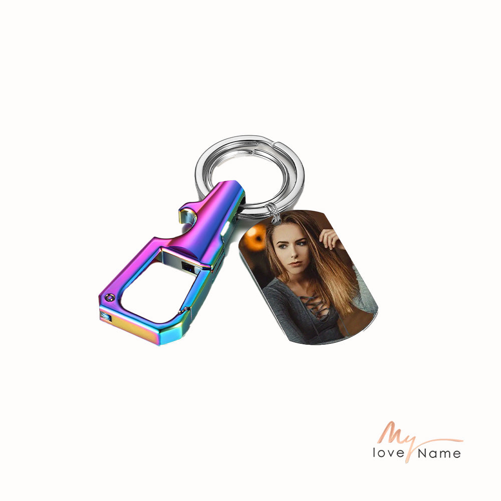 Custom Stainless Steel Photo Keychain