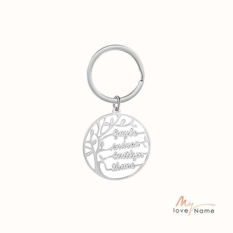 Custom Family Tree Keychain