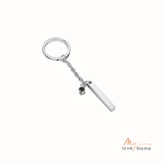 Custom Photo Projection Keychain with Vertical Bar