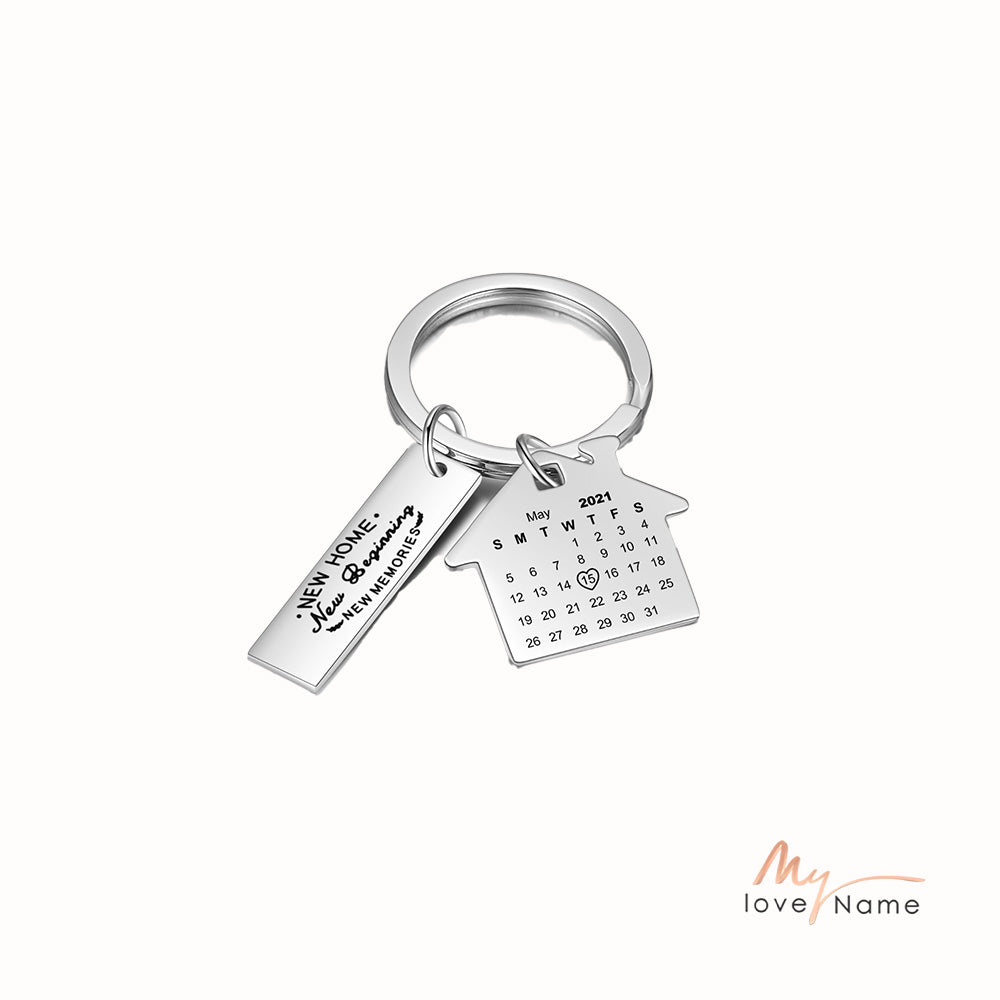 Personalized Stainless Steel Home Keychain