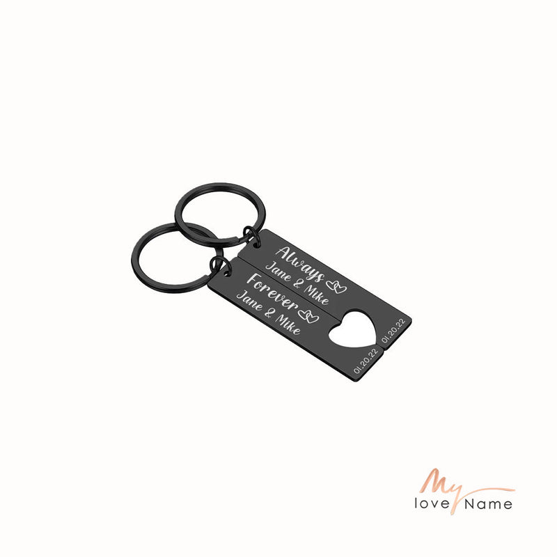 Custom Stainless Steel Couple Keychain