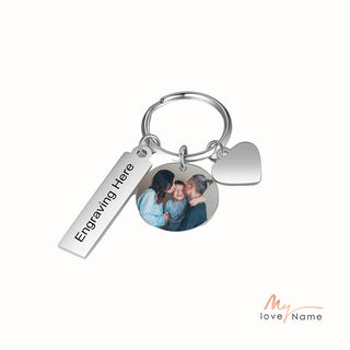 Custom Stainless Steel Photo Keychain