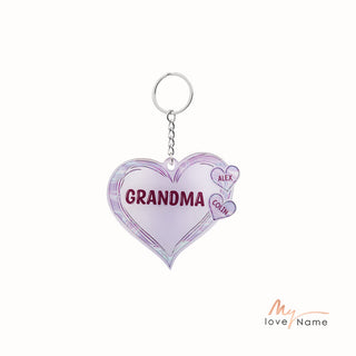 Christmas Decoration Custom Acrylic Name Heart Keychain