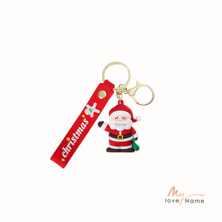 Custom Snowman Santa Keychain
