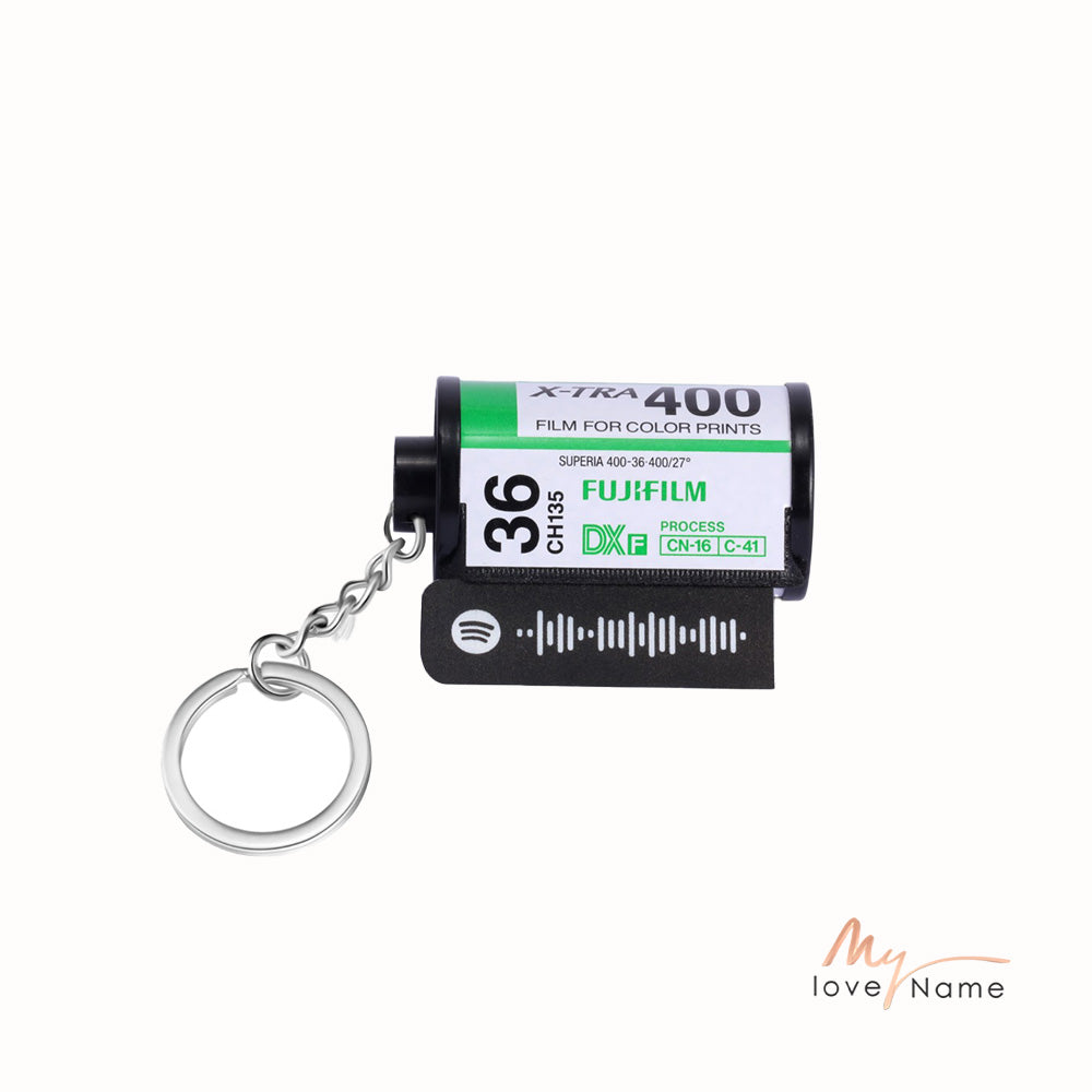 Personalized Plastic Memory Camera Roll Spotify Code Keychain
