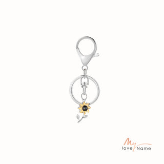 Custom Projection Sunflower Keychain