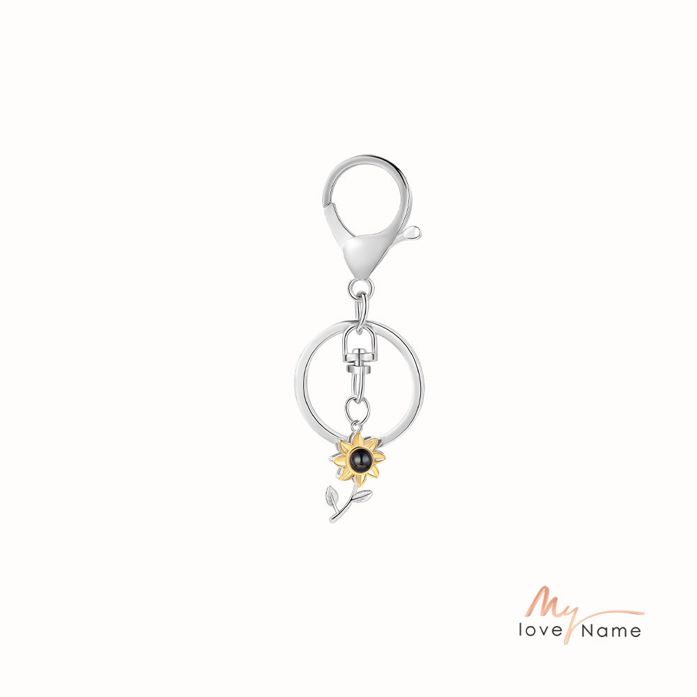 Custom Projection Sunflower Keychain