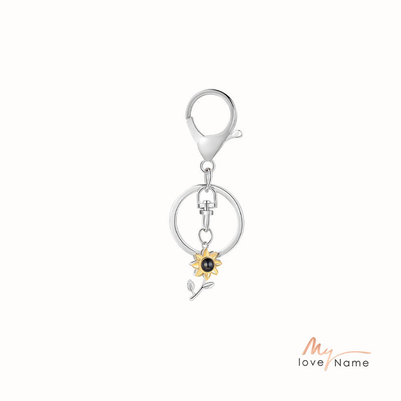 Custom Projection Sunflower Keychain