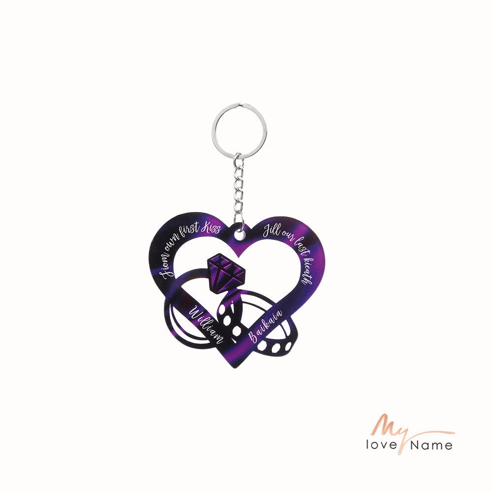 Christmas Decoration Custom Acrylic Name Heart Keychain