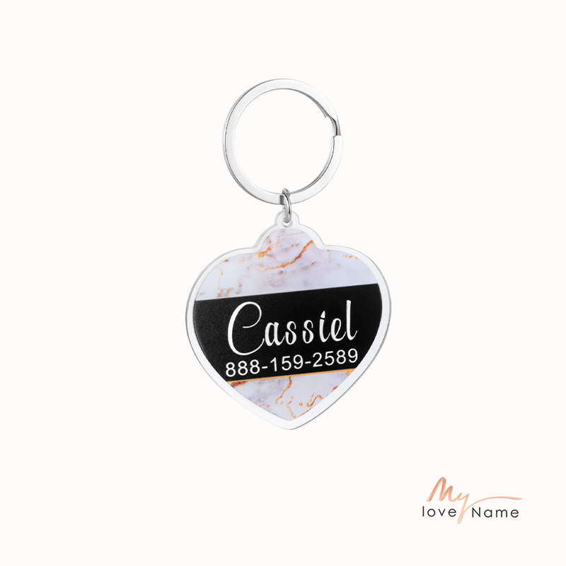 Custom Acrylic Marble Pattern Dog Tag