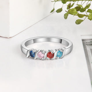 Copper Birthstone Name Ring
