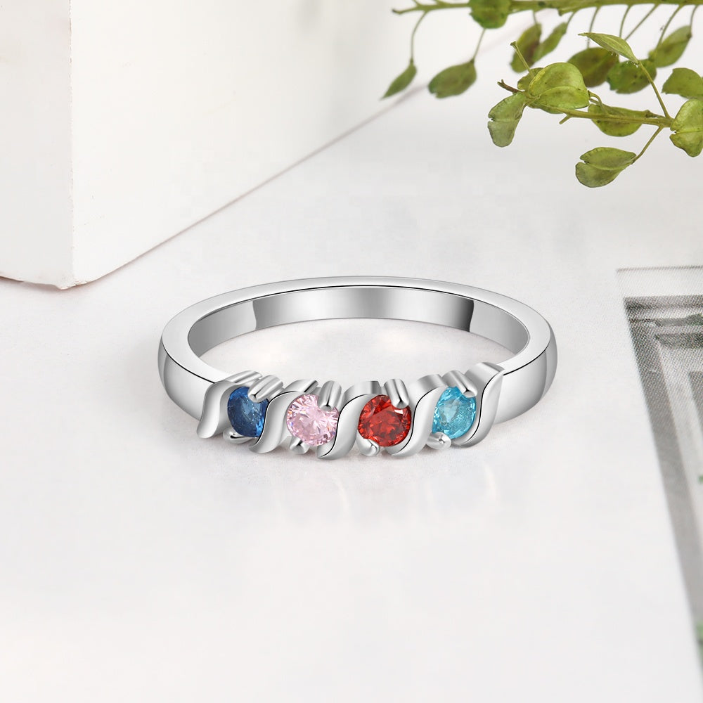 Copper Birthstone Name Ring