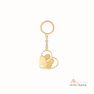 Custom Heart Keychain with Sister