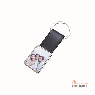 Custom Photo Leather Keychain