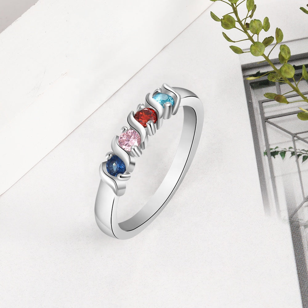 Copper Birthstone Name Ring