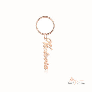 Personalized Rhodium Plated Name Keychain