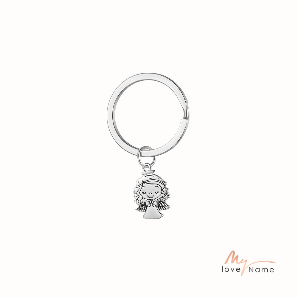 Custom Name Girl Doll Keychain