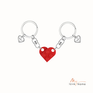 Custom Heart Letter Couple Keychain