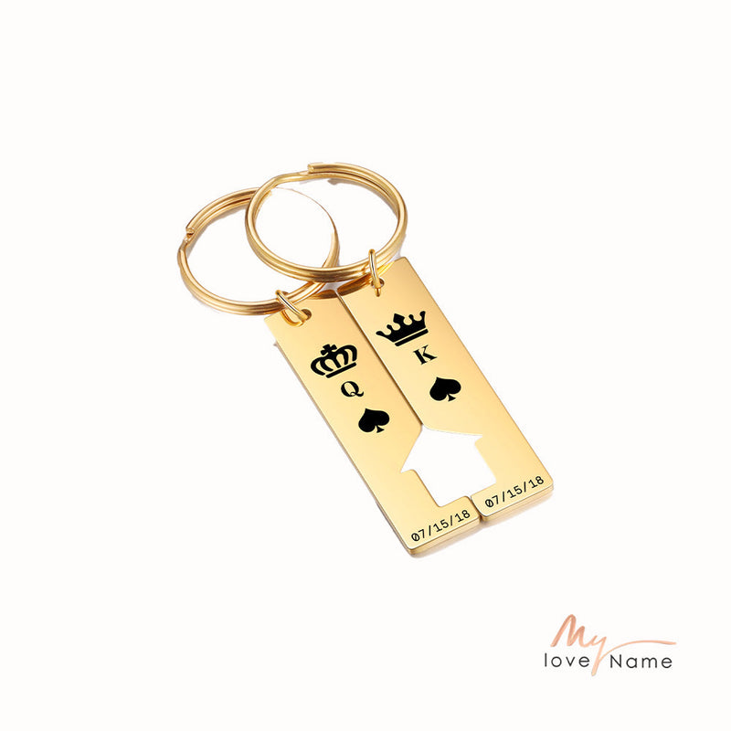 Custom Stainless Steel Couple Keychain