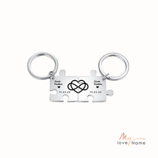 Custom Puzzle Couple Keychain