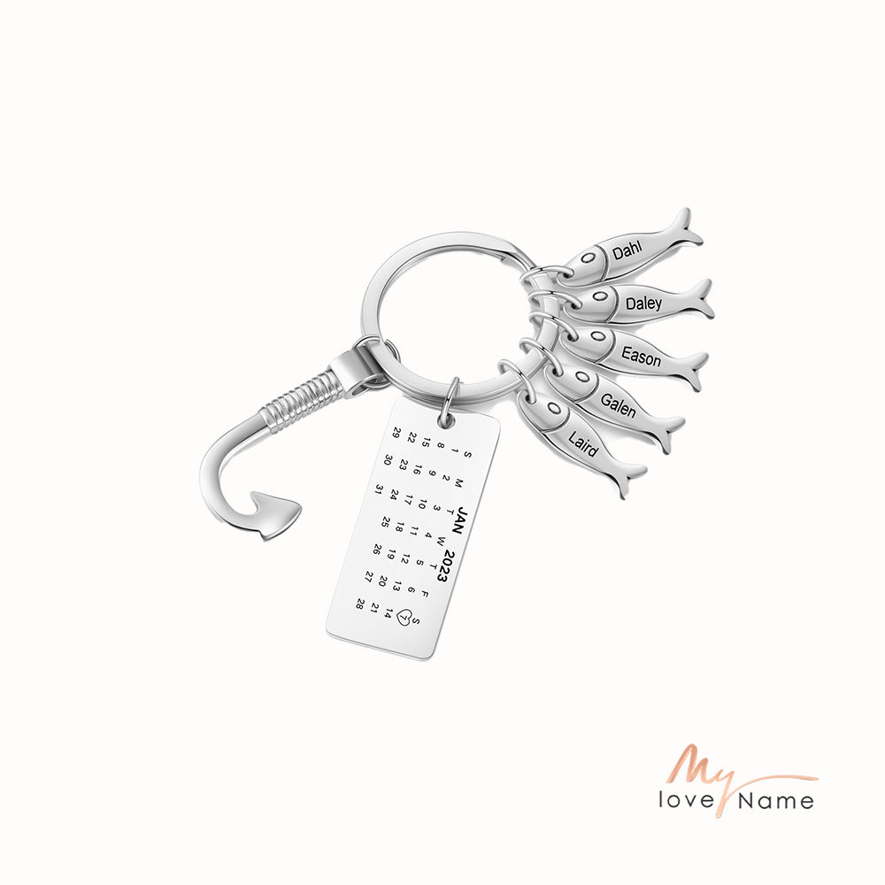 Custom Stainless Steel Keychain with Fish