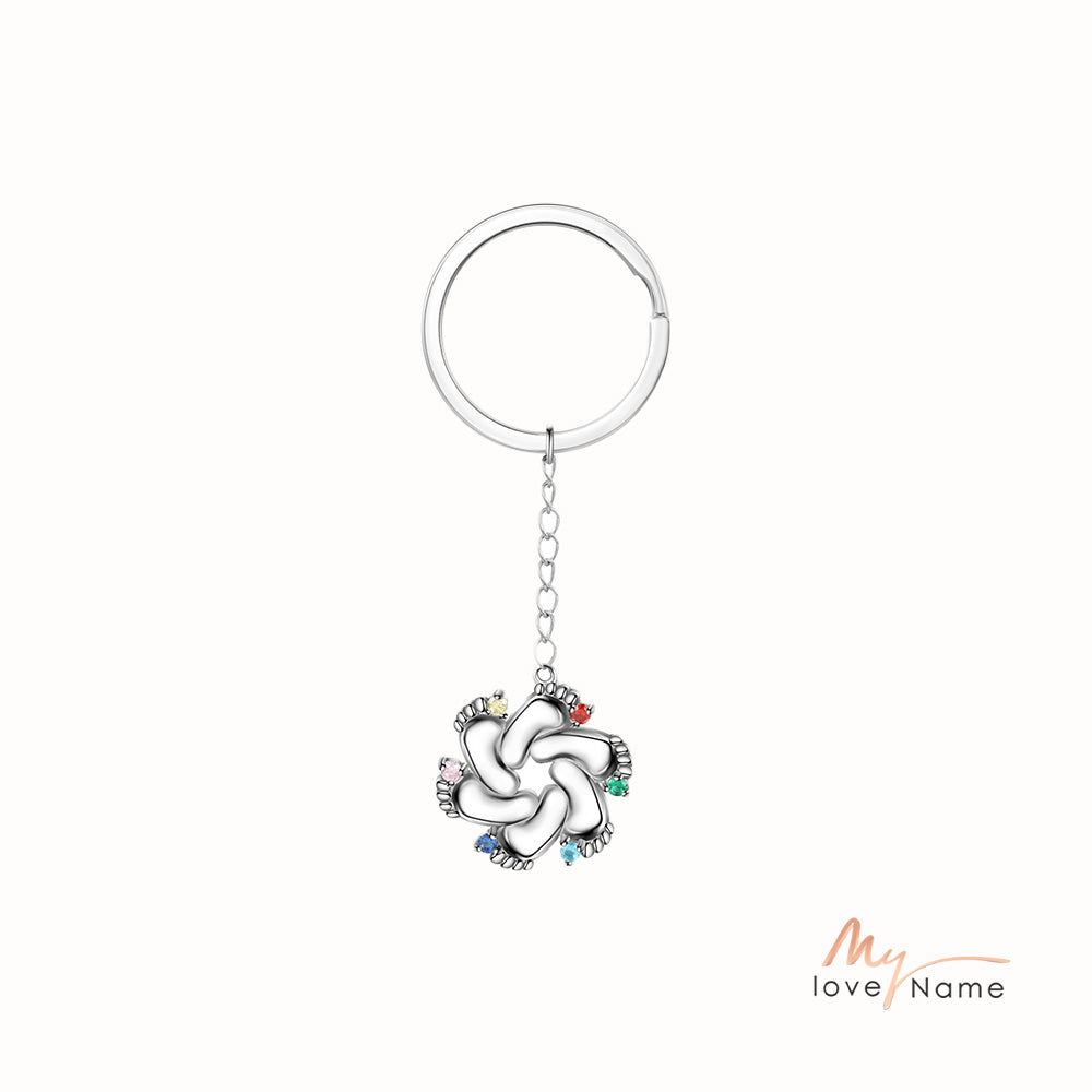 Copper Baby Feet Keychain