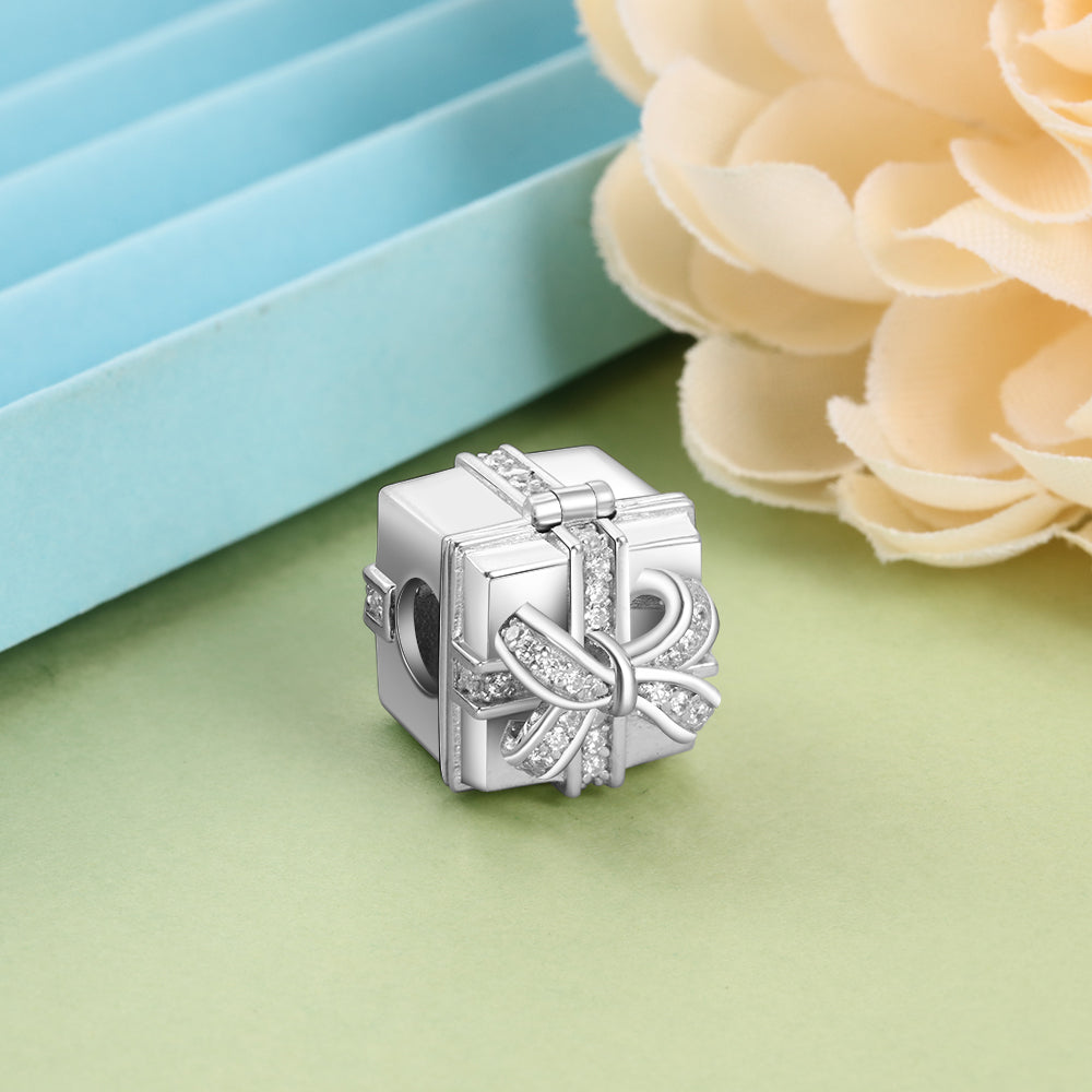 Custom Photo Gift Box Shape Bracelet Charm