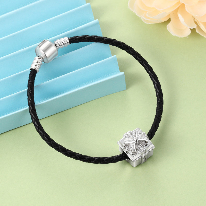Custom Photo Gift Box Shape Bracelet Charm