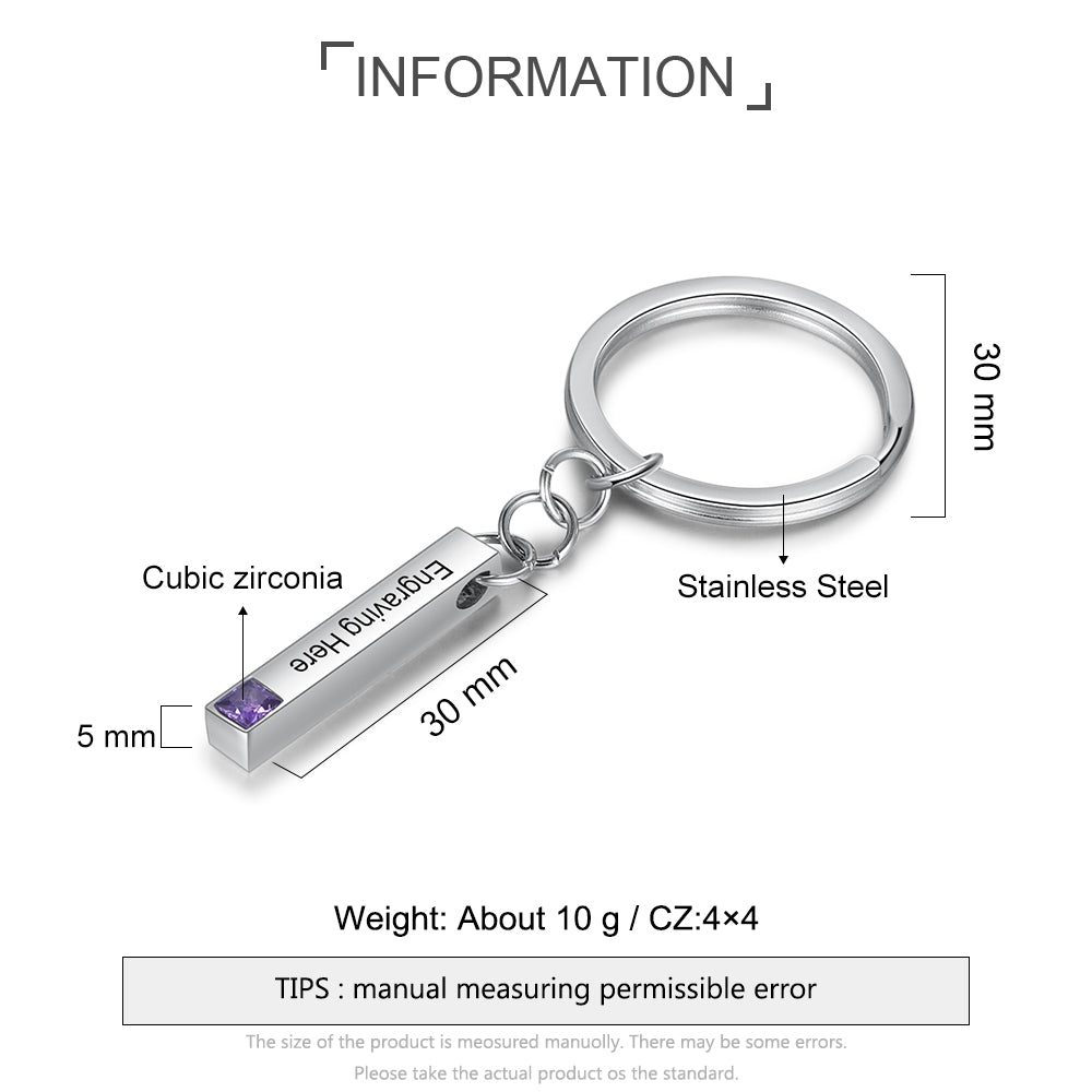 Stainless Steel Bar Keychain