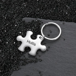 Personalized Puzzle Couple Keychain