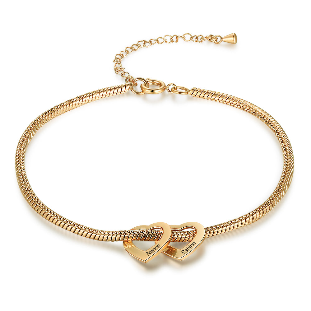 Stainless Steel Heart Shaped Anklet