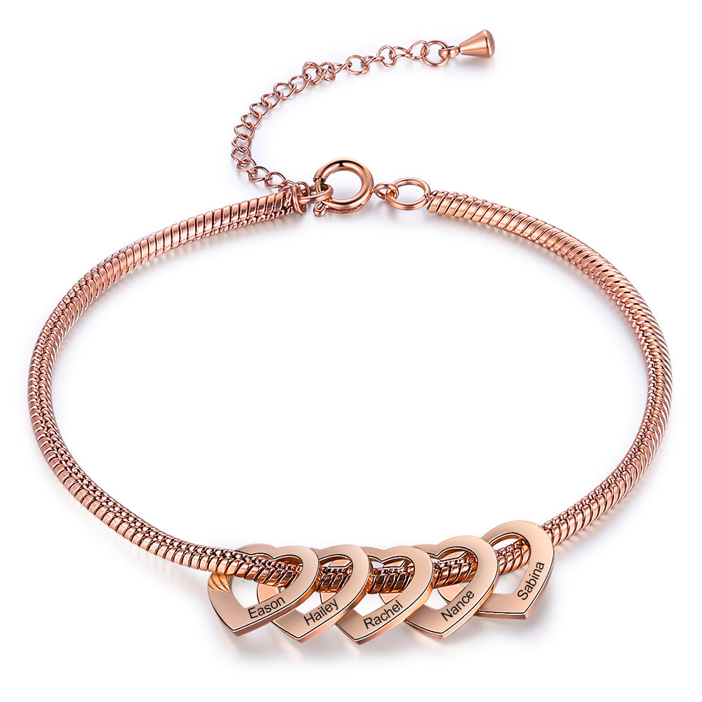 Stainless Steel Heart Shaped Anklet
