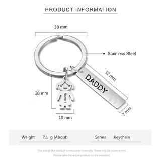 Stainless Steel Baby Little Boy Little Gril Keychain