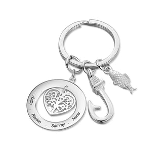 Custom Name Family Tree Keychain