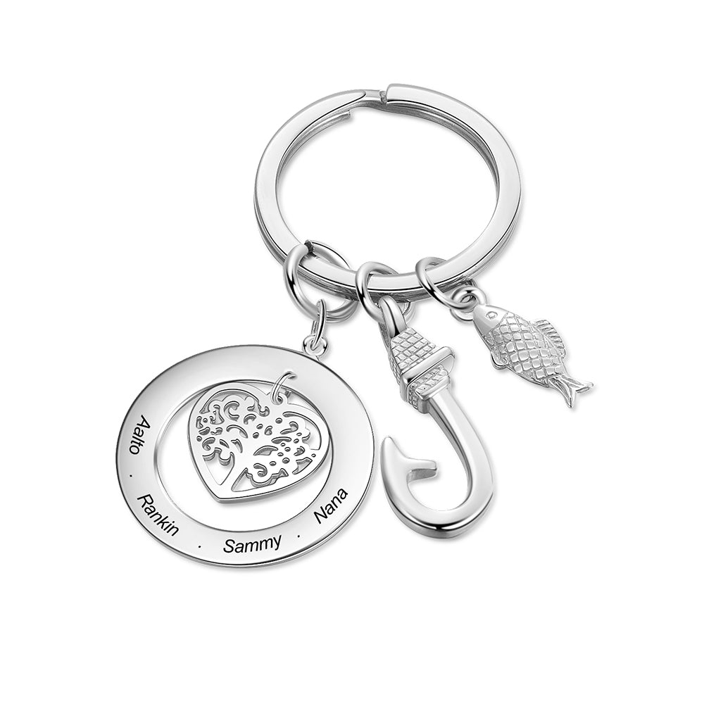 Custom Name Family Tree Keychain