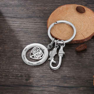 Custom Name Family Tree Keychain
