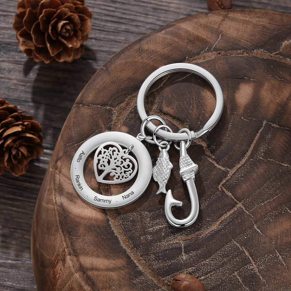 Custom Name Family Tree Keychain