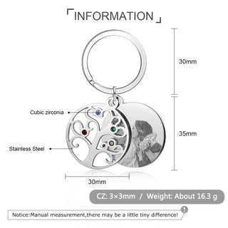 Best Product Birthstone Stainless Steal Photo Keychain