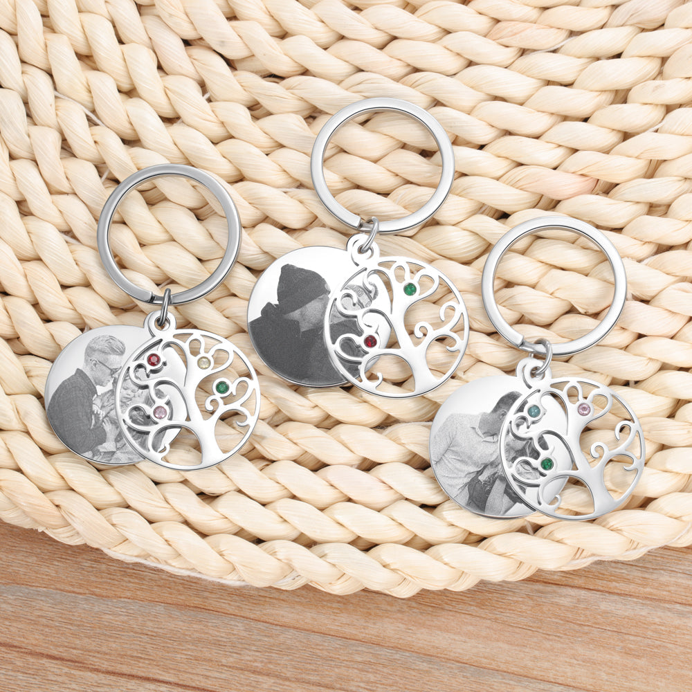 Best Product Birthstone Stainless Steal Photo Keychain